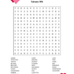 Free Printable Valentine Word Search Valentines Word Search