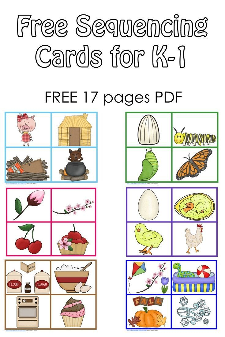 Free Sequencing Cards And Color Matching For Pre K K 1 Sequencing