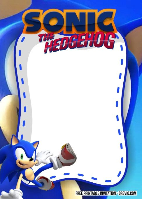 FREE Sonic The Hedgehog Invitation Template Sonic Birthday Parties 