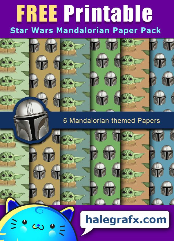 FREE Star Wars Mandalorian Digital Paper Pack Star Wars Printables 