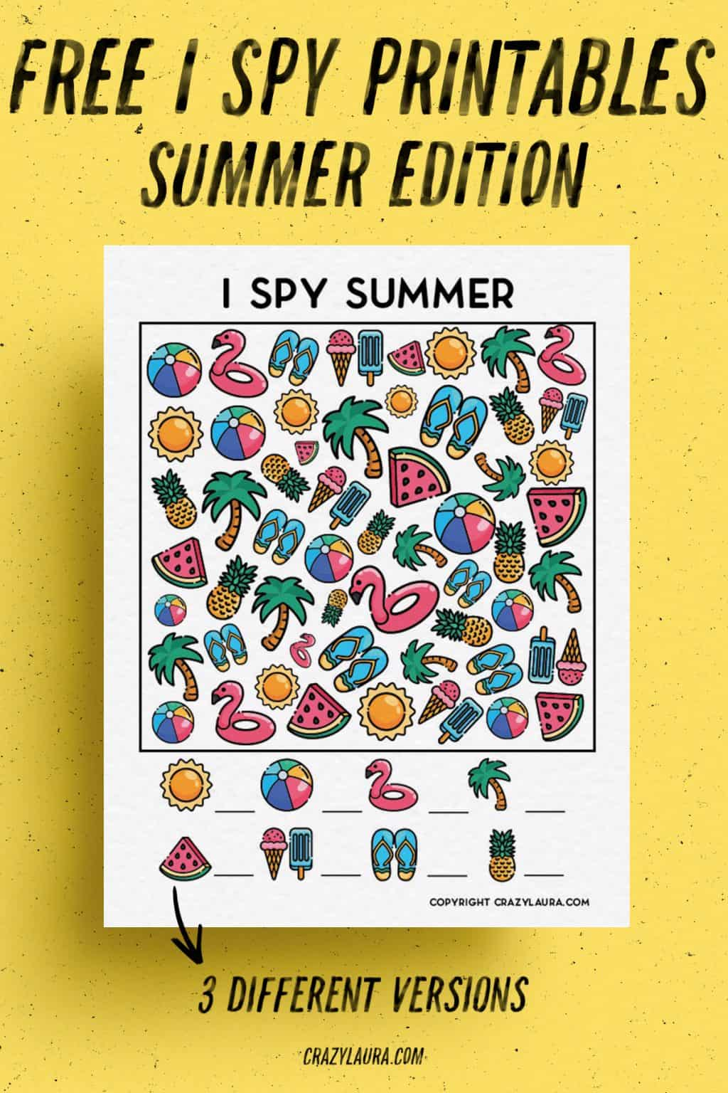 Free Summer I Spy Printable Game Sheets For Kids Crazy Laura