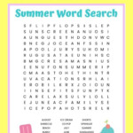 Free Summer Word Search Printable Worksheet With 23 Summer Themed