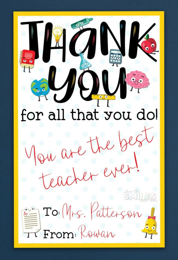 FREE Teacher Appreciation Thank You Printable Two Versions Teacher 