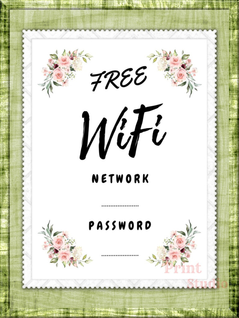 Free Wifi Wifi Sign Wifi Password Printable Wifi Internet Etsy