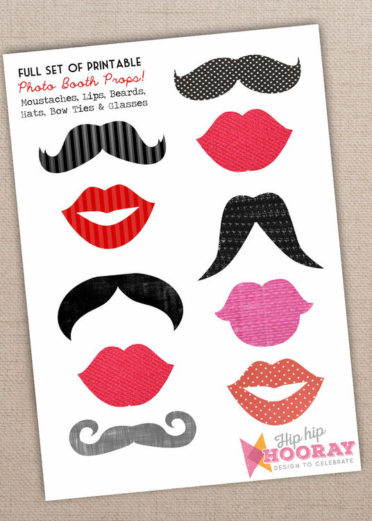 Full Set Of Printable Photo Booth Props Only 3 00