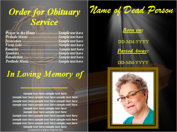 Funeral Obituary Template 25 Free Word Excel PDF PSD Format Download 