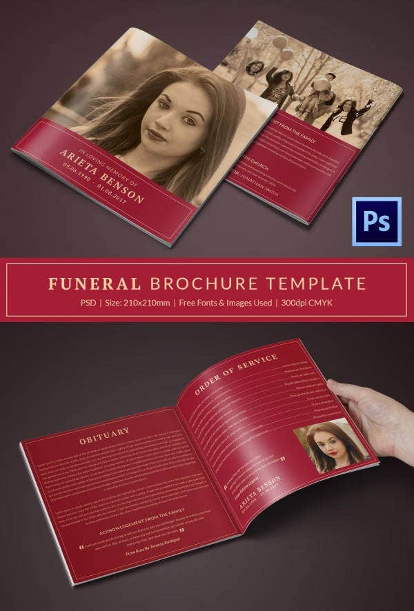 Funeral Program Template 23 Free Word PDF PSD Format Download 