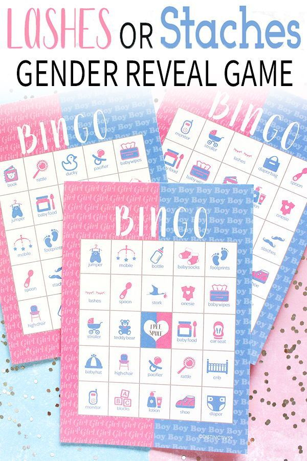 Gender Reveal Bingo Party Game 24 Guests Gender Reveal Games 