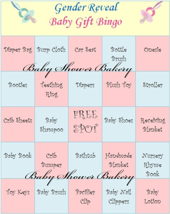 Gender Reveal Party Game Gender Reveal Baby By BabyShowerBakery