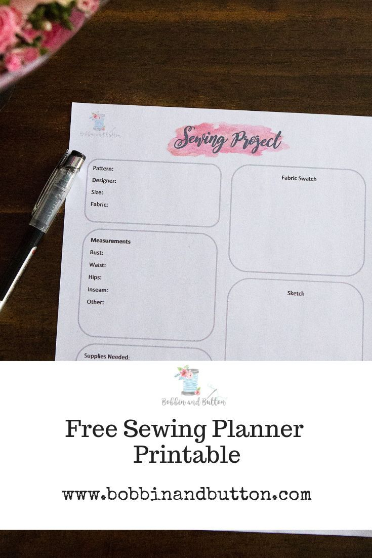 Get A FREE Sewing Project Planner Printable Along With My List Of All