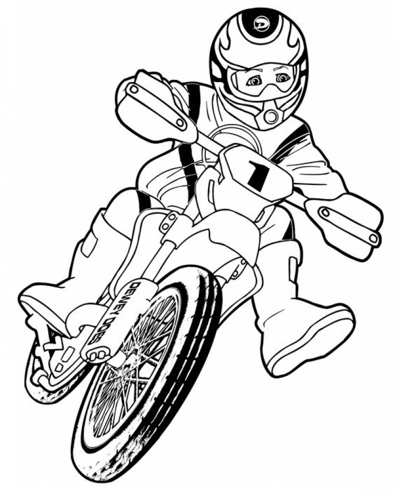 Get This Simple Dirt Bike Coloring Pages To Print For Preschoolers Cdsxi