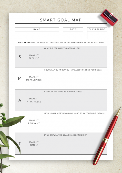 Goal Setting Worksheets Download PDF