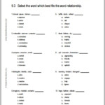 Grade 9 Verbal Reasoning Worksheet 3 Free To Print PDF File