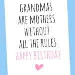 Grandma Birthday Card Digital Printable Card Grandma Birthday Card