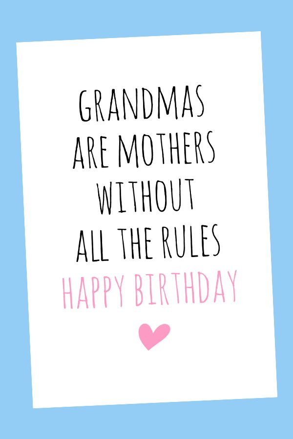 Grandma Birthday Card Digital Printable Card Grandma Birthday Card