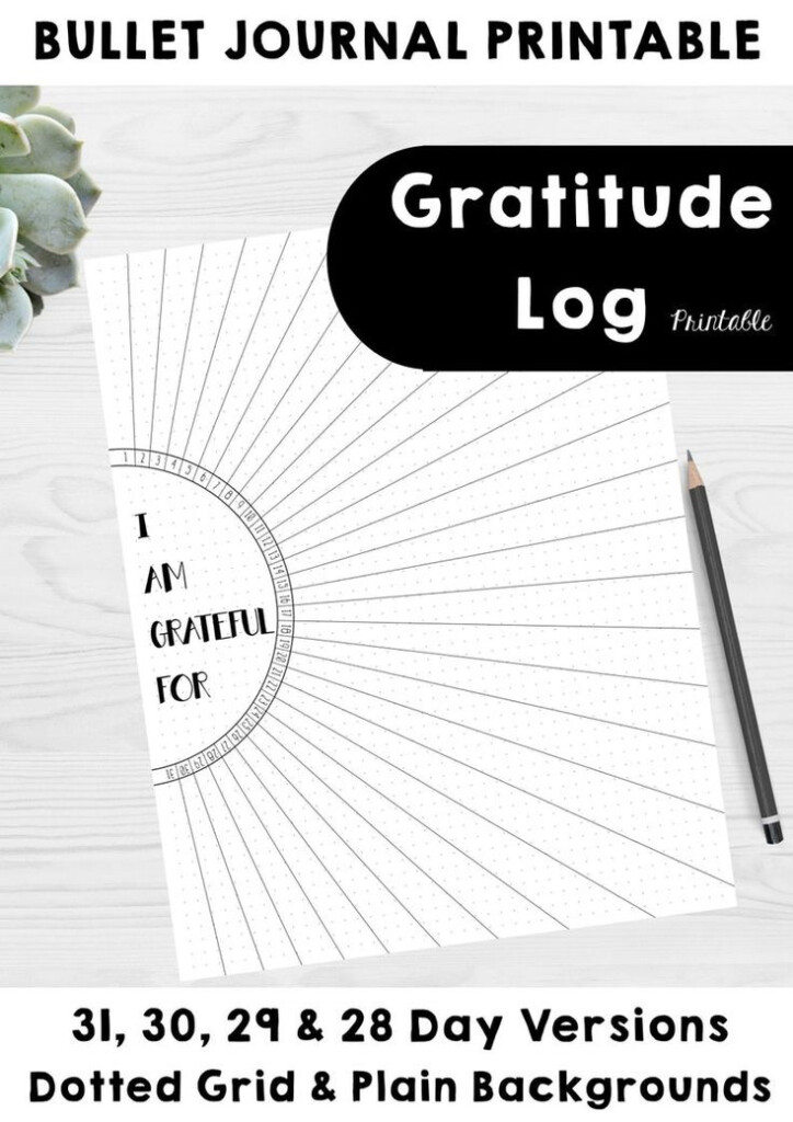 Gratitude Log Sunshine Sun Ray Bullet Journal Dotted Grid Etsy 