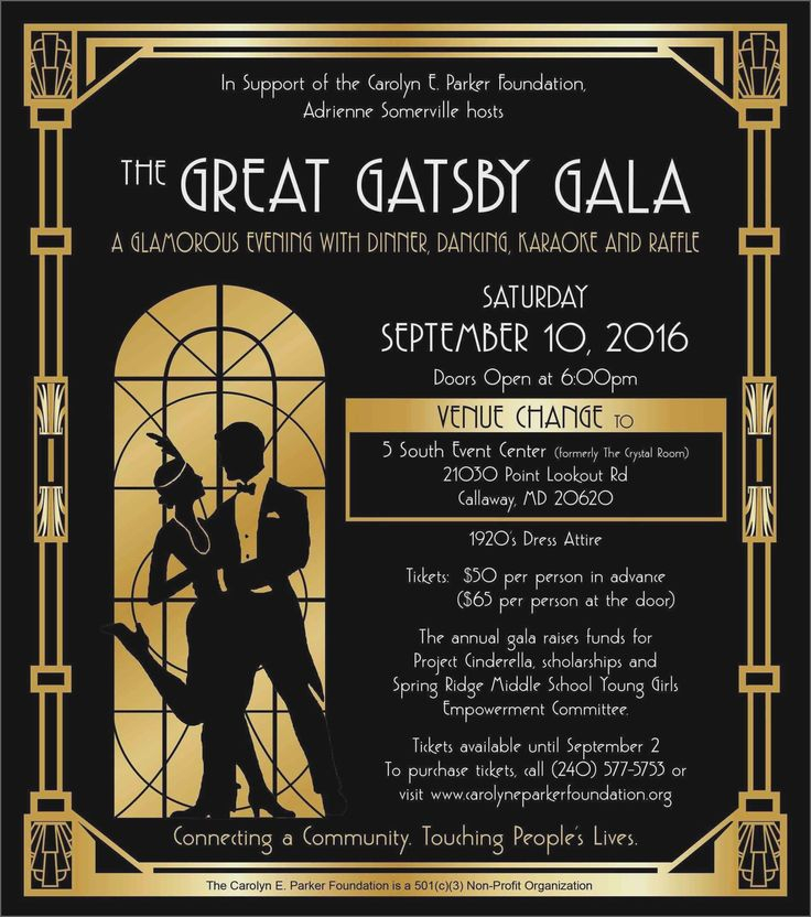 Great Gatsby Party Invitation Template Free Downloads The From Roaring 