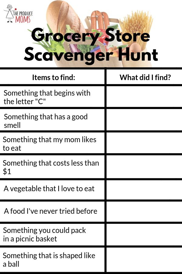 Grocery Store Scavenger Hunt Kids Grocery Store Scavenger Hunt 