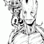 Guardians Of The Galaxy Rocket And Groot Coloring Page