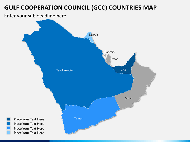 Gulf Cooperation Council GCC Map PowerPoint SketchBubble