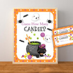 Halloween Guess How Many Candies Halloween Printable Guess Etsy