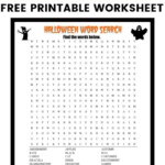 Halloween Word Search Free Printable Worksheet Download For A Fun