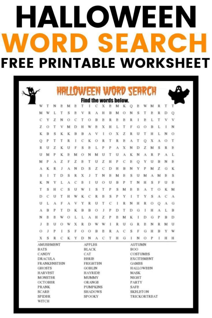 Halloween Word Search Free Printable Worksheet Download For A Fun 