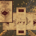 Handmade Harry Potter Wedding Invitations Marauders Map Style Etsy