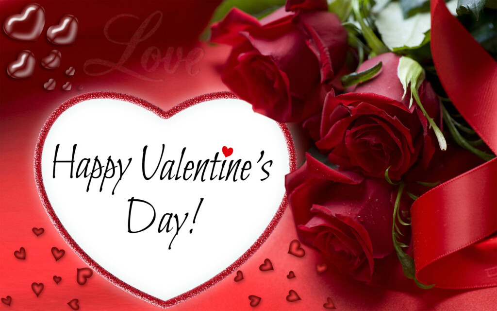 Happy Valentines Day Love Card Red Roses And Heart Wallpapers Hd 