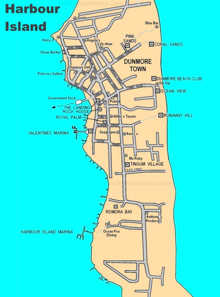 Harbour Island Tourist Map