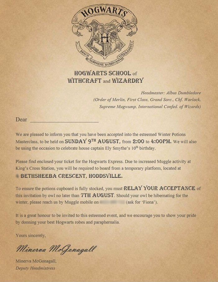 Harry Potter Invitation Letter Luxury Kara S Party Ideas Harry Potter 