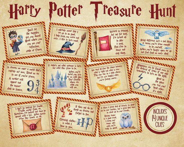 Harry Potter Treasure Hunt Harry Potter Scavenger Hunt Harry Potter