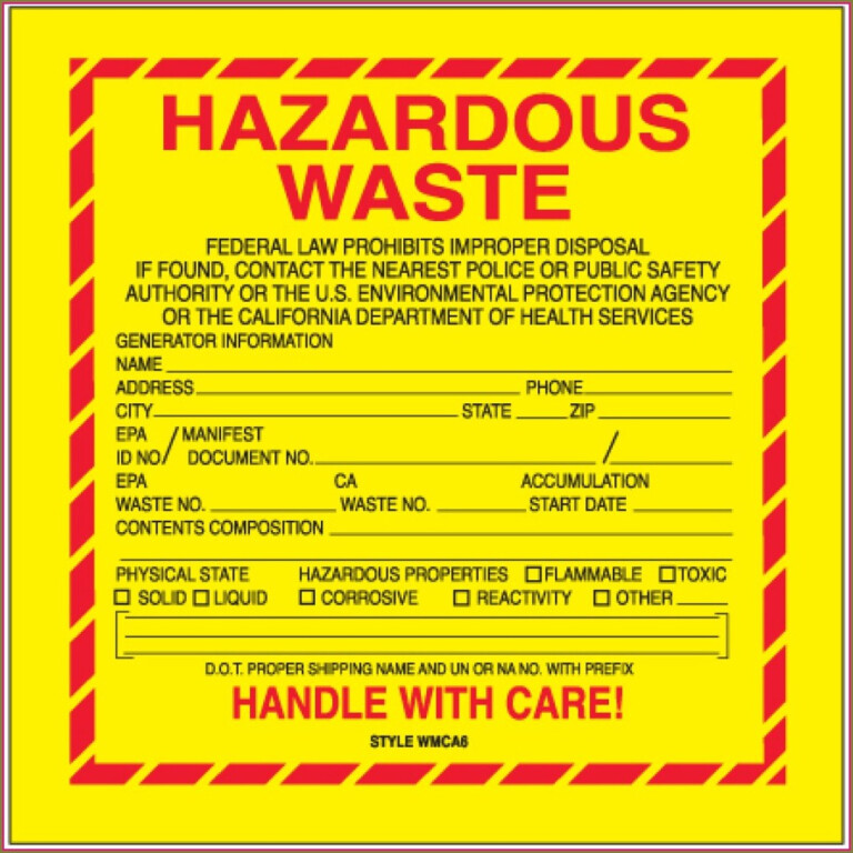 Printable Hazardous Waste Label Template Philippines FreePrintable me