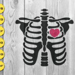 Heart Skeleton Love Bones SVG Silhouette Cutting Printable Etsy