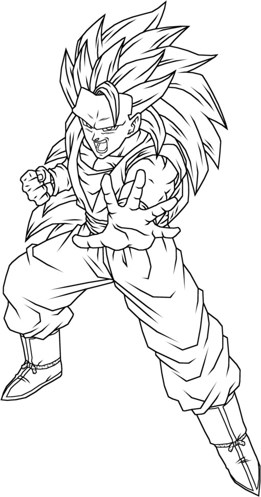 High Detailed Goku Super Saiyan Coloring Picture