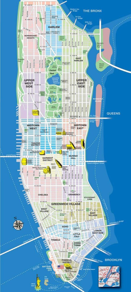 High resolution Map Of Manhattan For Print Or Download Mapa De 