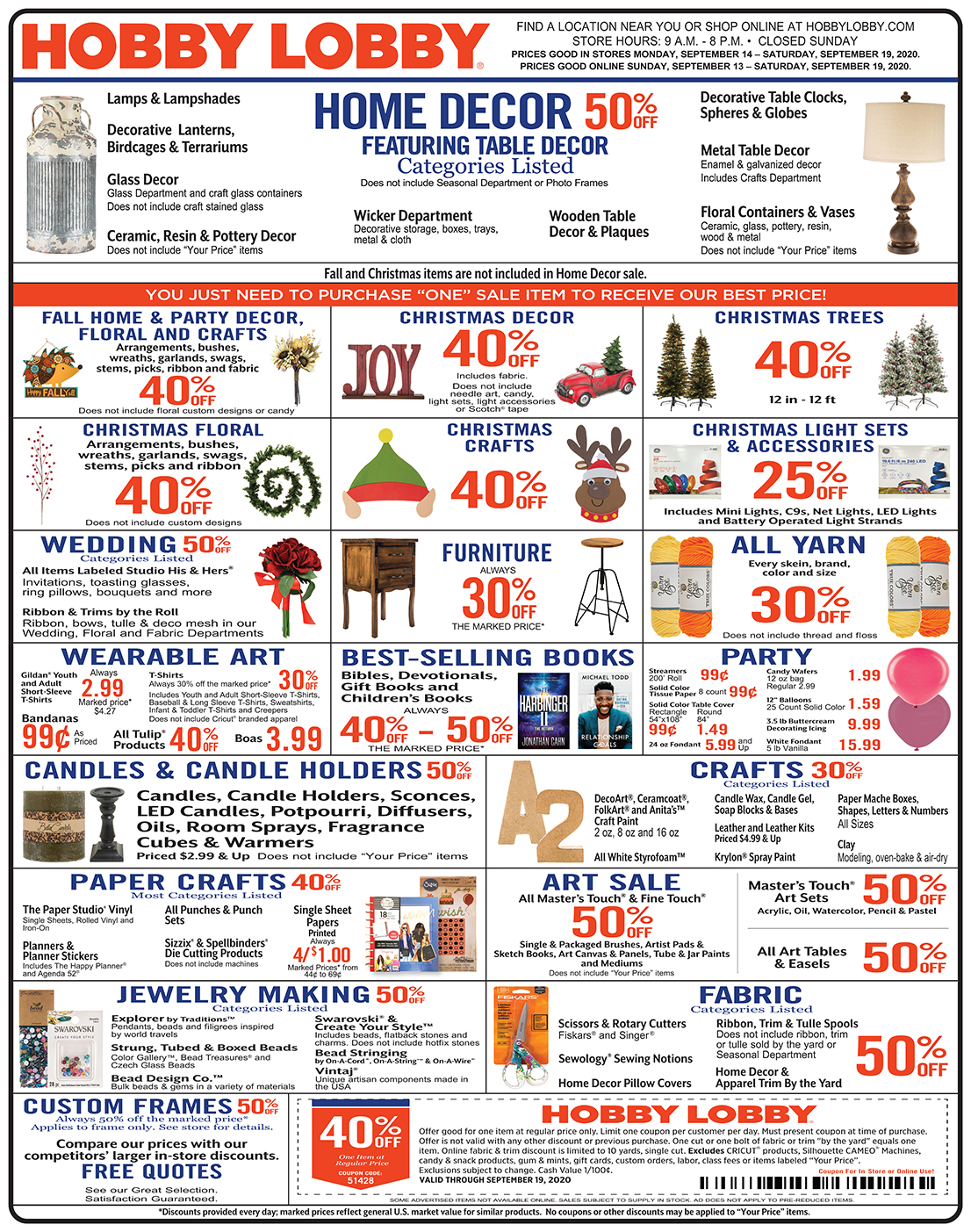 Hobby Lobby Weekly Ad 9 13 Frugally Fantastic