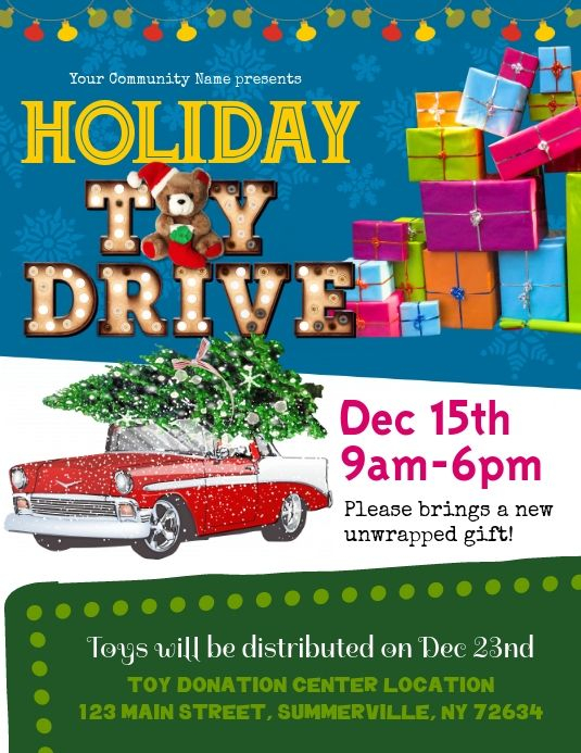 Holiday Toy Drive Flyer Flyer Template Flyer Template Free