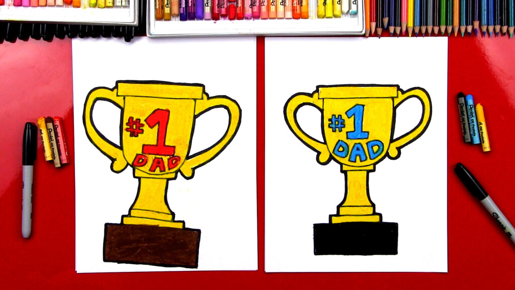 How To Draw A Trophy For Father s Day Art For Kids Hub