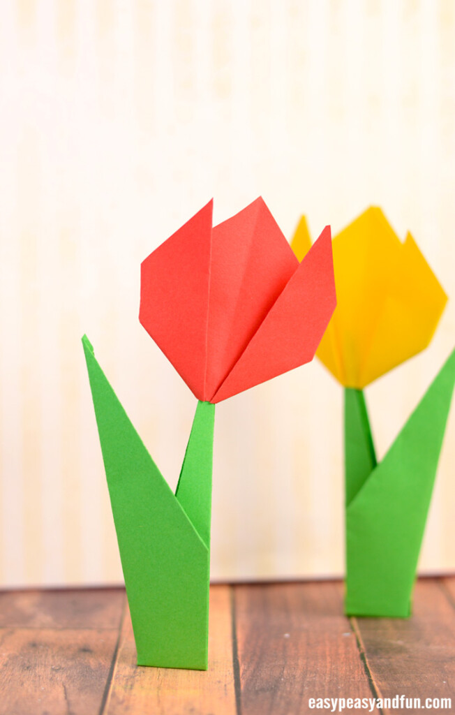 How To Make Origami Flowers Origami Tulip Tutorial With Diagram 