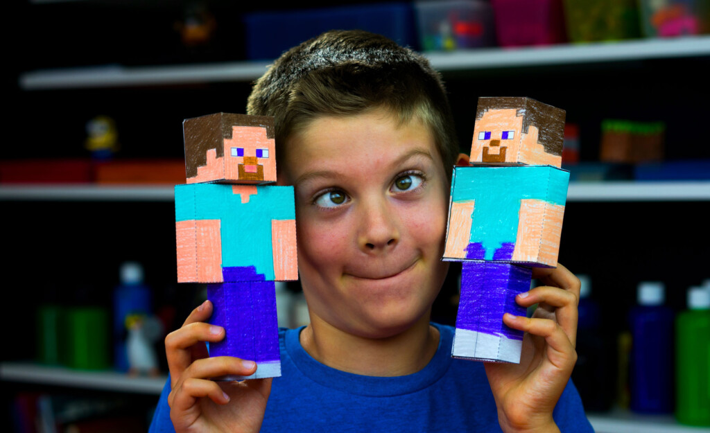 How To Make Steve Papercraft Cutout Art For Kids Hub