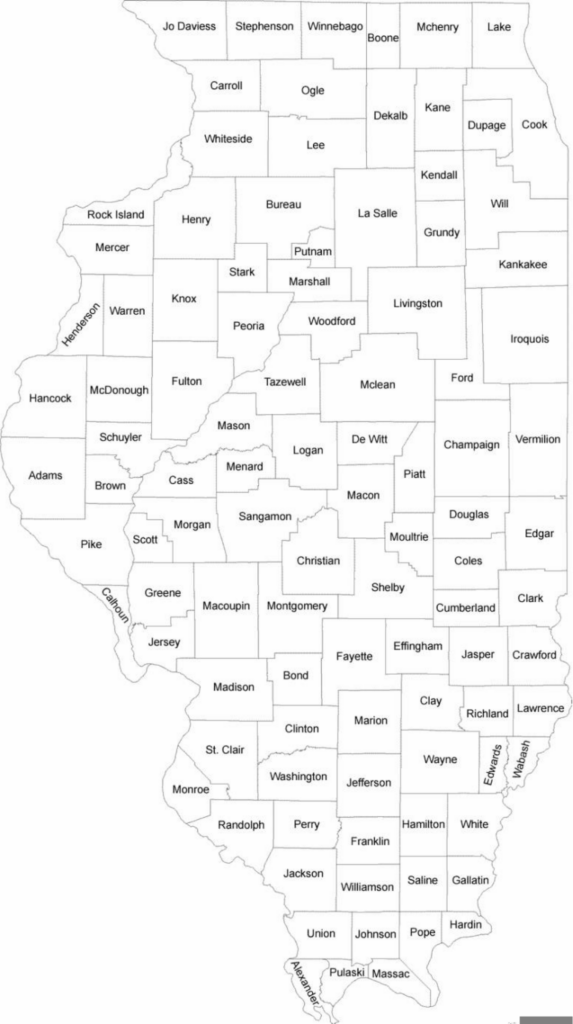 Illinois County Map With County Names Free Download