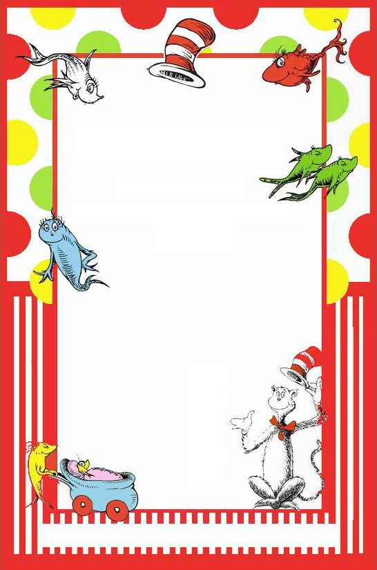 Image Result For Dr Seuss Stationary Template Dr Seuss Invitations 