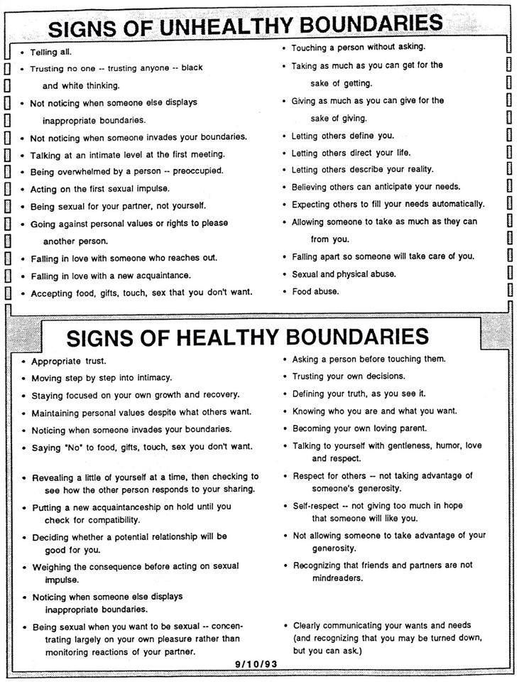 Image Result For Healthy Boundaries Worksheet Therapy Worksheets