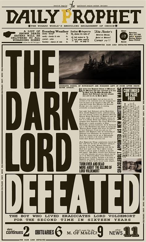 Image Result For PDF Printable Daily Prophet Harry Potter Harry 