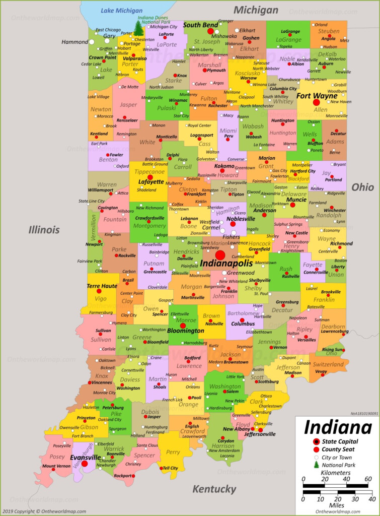 Indiana State Map USA Maps Of Indiana IN 