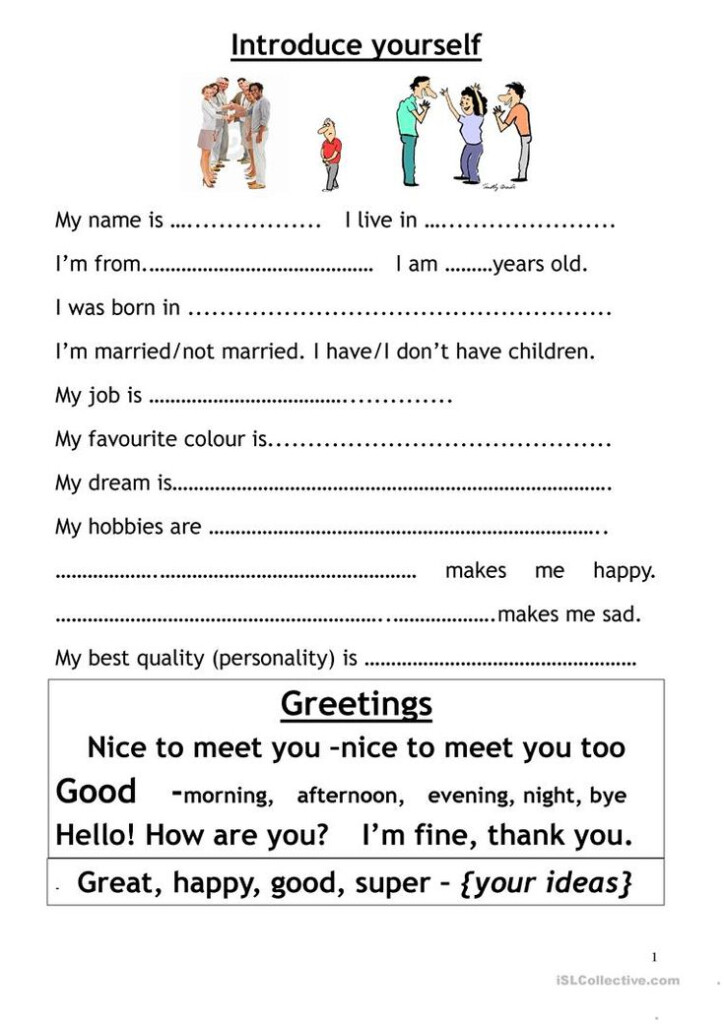 Introduce Myself Worksheet Free ESL Printable Worksheets Made By 