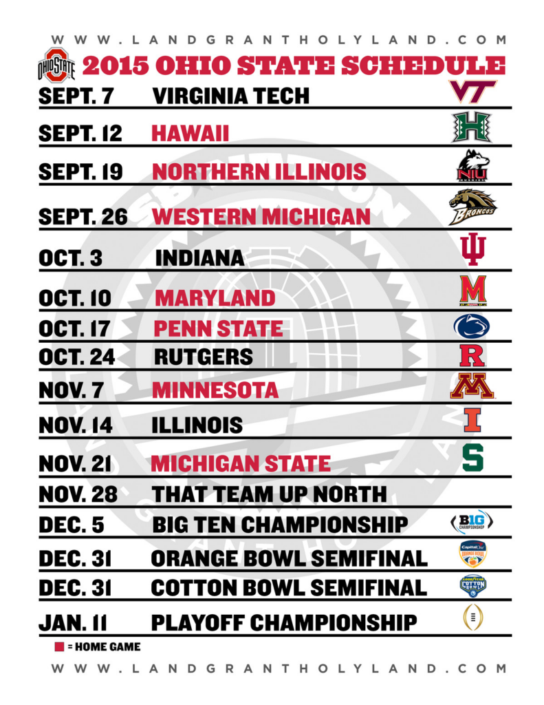 It s Here Print Your Own 2015 Ohio State Football Graphic Schedule 