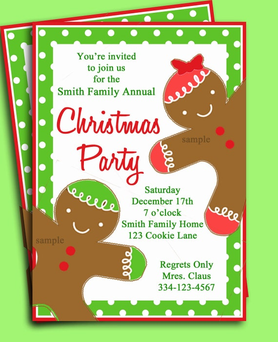 Items Similar To Christmas Party Invitation Printable Gingerbread Kid