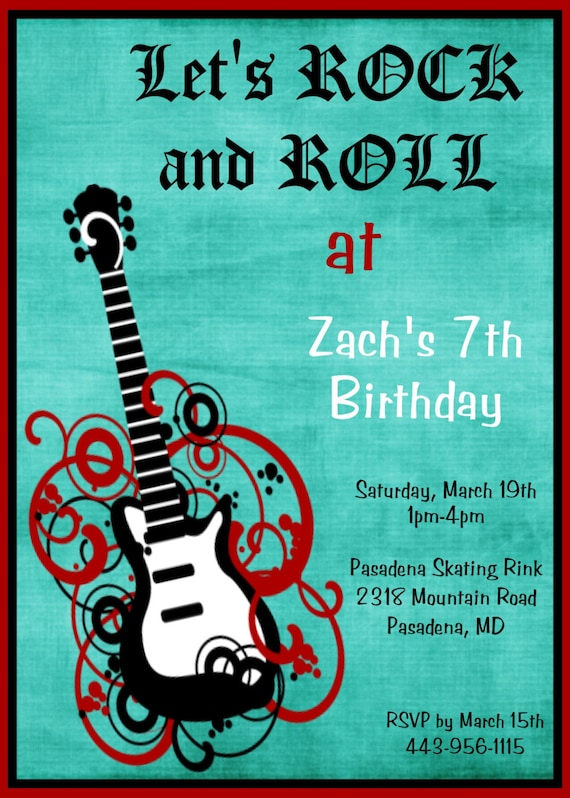 Items Similar To Rockstar Birthday Invitation Rock Star Birthday 